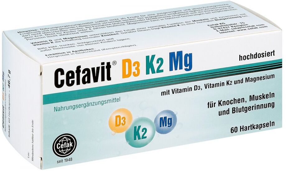 Cefavit D3 K2 Mg Hartkapseln 60stk