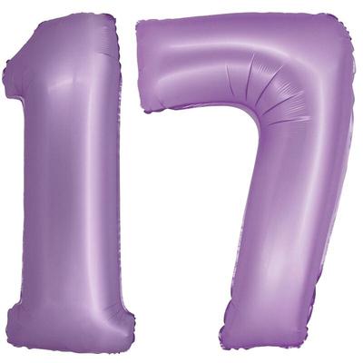 XL Folienballon lavendel Zahl 17