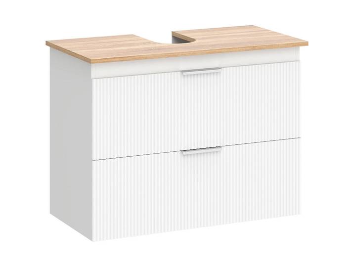 Homcom Waschbeckenunterschrank MDF 80/40/60 cm Weiß, 40x60x80 cm, Badezimmer, Badmöbel, Waschbeckenunterschränke