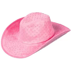 Metamorph Cowboyhut mit Glitzersteinen pink