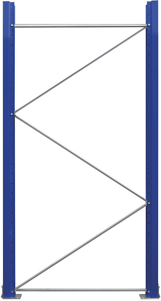 Palettenregal-Stützrahmen, zerlegt, enzianblau RAL 5010 / verzinkt, HxT 2100 x 1100 mm eurokraft pro
