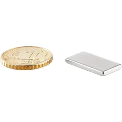 10 Quadermagnete aus Neodym, vernickelt 20 x 10 mm | 2 mm, silber