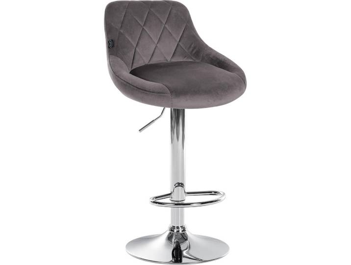 CLP Barhocker Stoff Grau, Metall, 46x83x49 cm, Esszimmer, Barmöbel, Barhocker