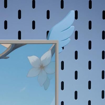 Uplift Essentials 3D Printed Monitor Wing Ornaments   Kawaii E Sports Room Decor & Creative Gift blue
