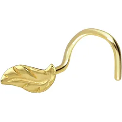 14/18 Karat Gold Nasenstecker Spirale BLATT
