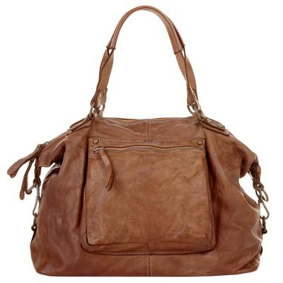 Shopper X-ZONE "X-ZONE Damen echt Leder, Made in Italy", Damen, Gr. B/H/T: 40cm x 30cm x 18cm onesize, braun (cognac), Leder, Taschen Shopper, echt Leder, Made in Italy
