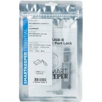 ESSENTIAL Mini USB-B Port Lock (UL04) + Lock Key Mini (U04), Einsteckschloss Farbcode Grau, 4 Stück + 1 Schlüssel
