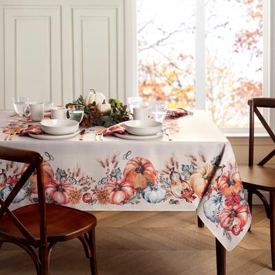 Threadmade Botanical Harvest Pumpkin Engineered Tablecloth