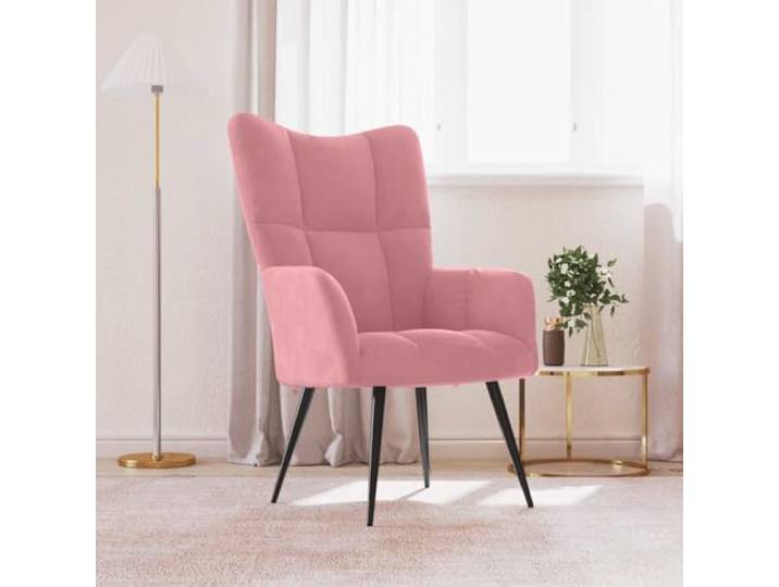 Relaxsessel, Rosa, Velours, mit Stahlrahmen, moderner Komfort Dicker Schaumstoff, weicher Samt, stabiler Stahlrahmen, schickes Design, täglicher Gebrauch