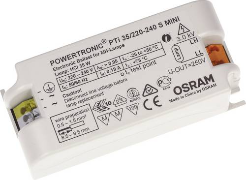Osram HOMELIGHTING Hochdruckentladungslampe 4008321955906 EVG 35W (1 x 35 W) für Leuchteneinbau, Metallgehäuse