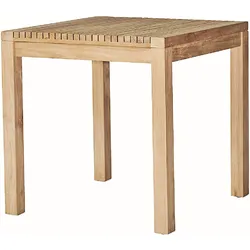 Gartenesstisch Samoa aus Teakholz, quadratisch, modern, natur braun, 75 x 75 cm