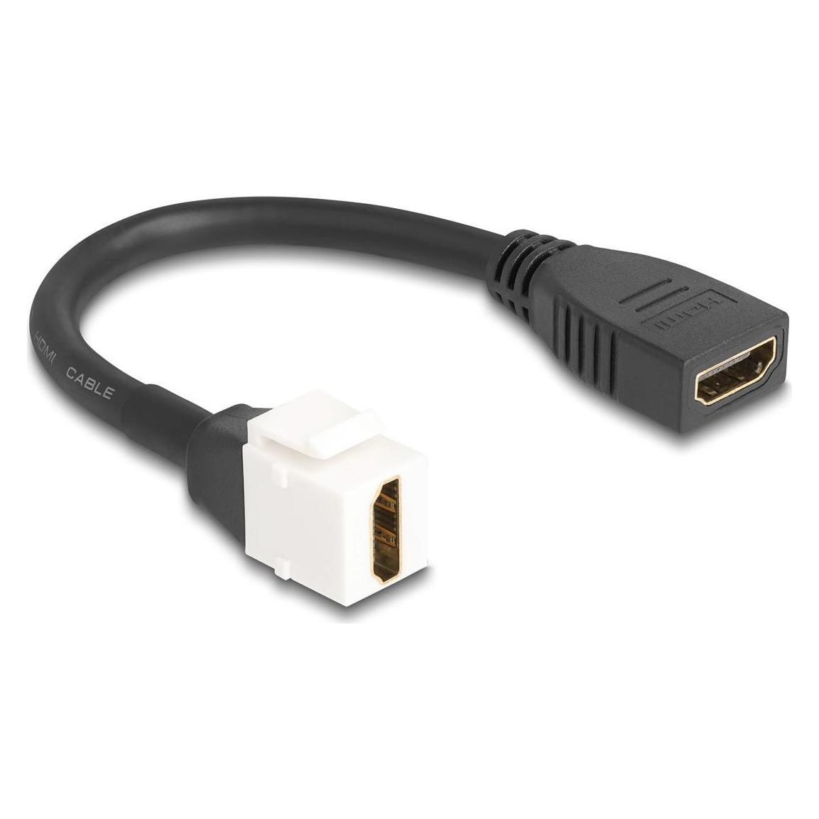 Delock Keystone Modul Kabel HDMI Buchse zu Buchse 8K 60 Hz 2 (0.20 m) (86973)