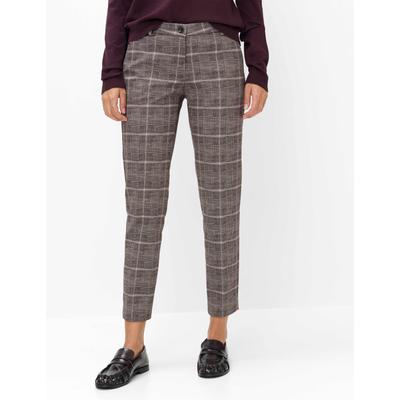 Caprihose BRAX "Style MARON S", Damen, Gr. 42, Normalgrößen, braun (desert), 84% Polyester, 12% Viskose, 4% Elasthan, Hosen Caprihose, Jersey: Chino im Regular Fit