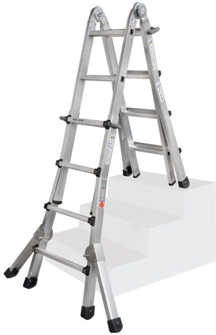 ILLER-LEITER Échelle télescopique Levelmaster 4x5 échelons + support 64215 ; Iller Leiter (64215)