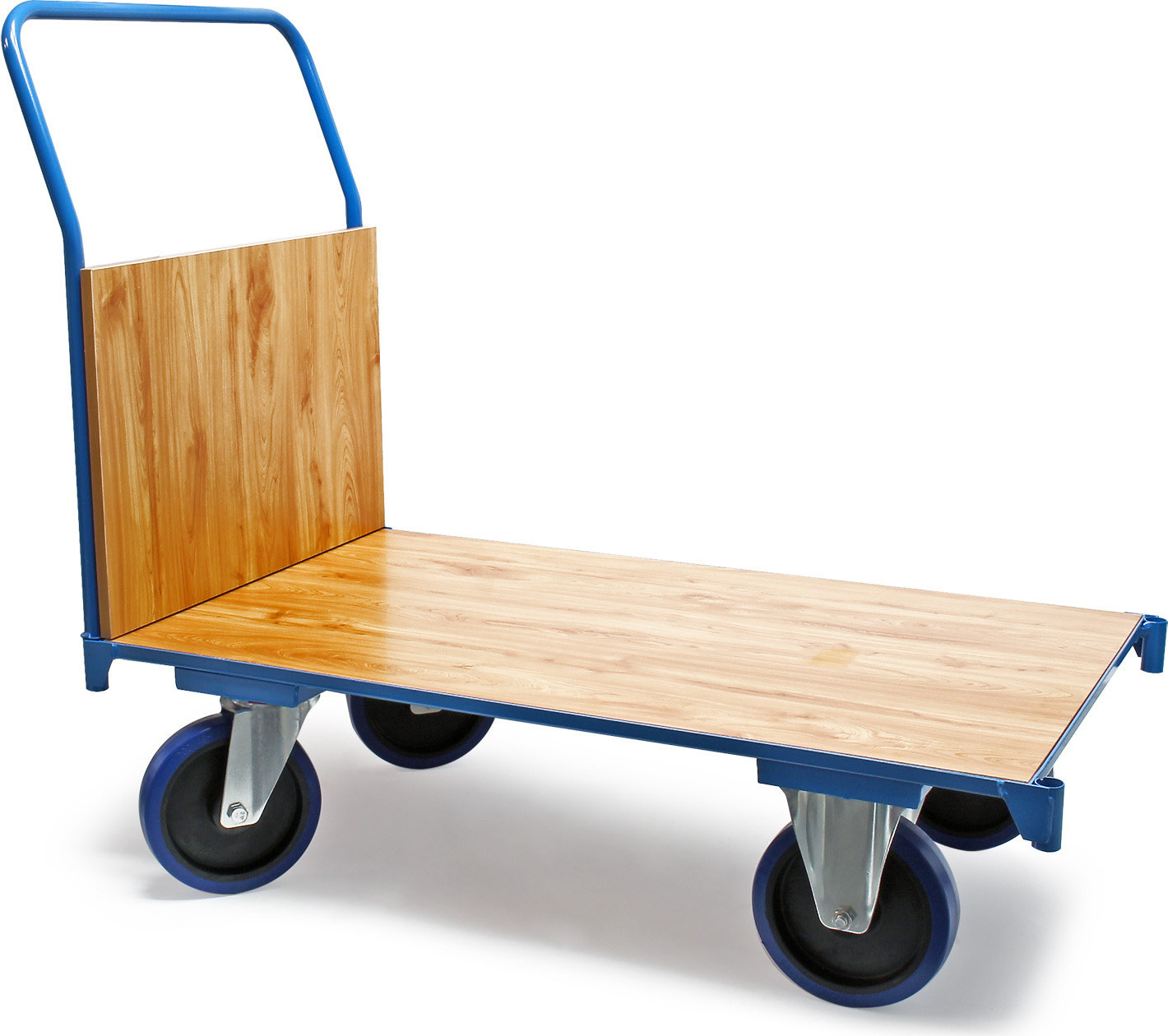 Wiltec platformwagen met rem en massieve rubberbanden, geschikt tot 600 kg