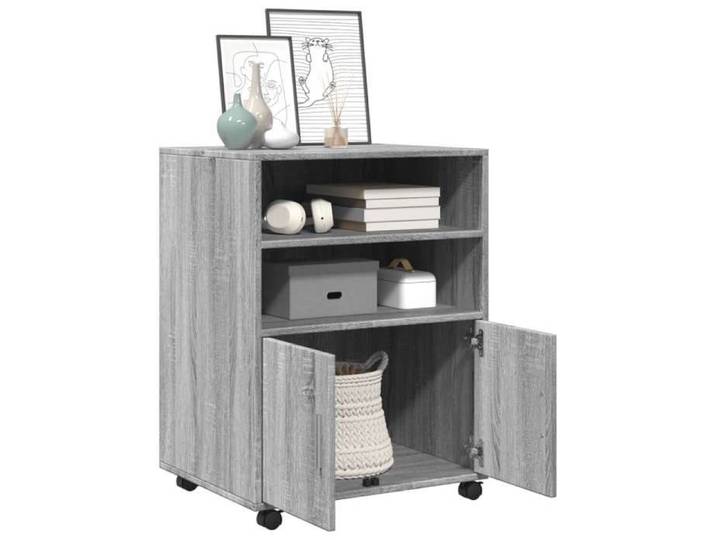 Gris Classeur mobile Armoire à roulettes JILL'S sonoma gris 60x48x81 cm bois d'ingénierie LV1233