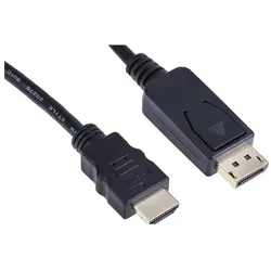 RS PRO DisplayPort-Kabel A Display-Anschluss B HDMI - Stecker, 5m 1080p max. PVC (0.18 m), Videokabel, Schwarz