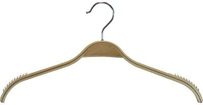 The Great American Hanger Company Durable Natural Finish Wooden Clothes Hangers with Soft Non-slip Strips