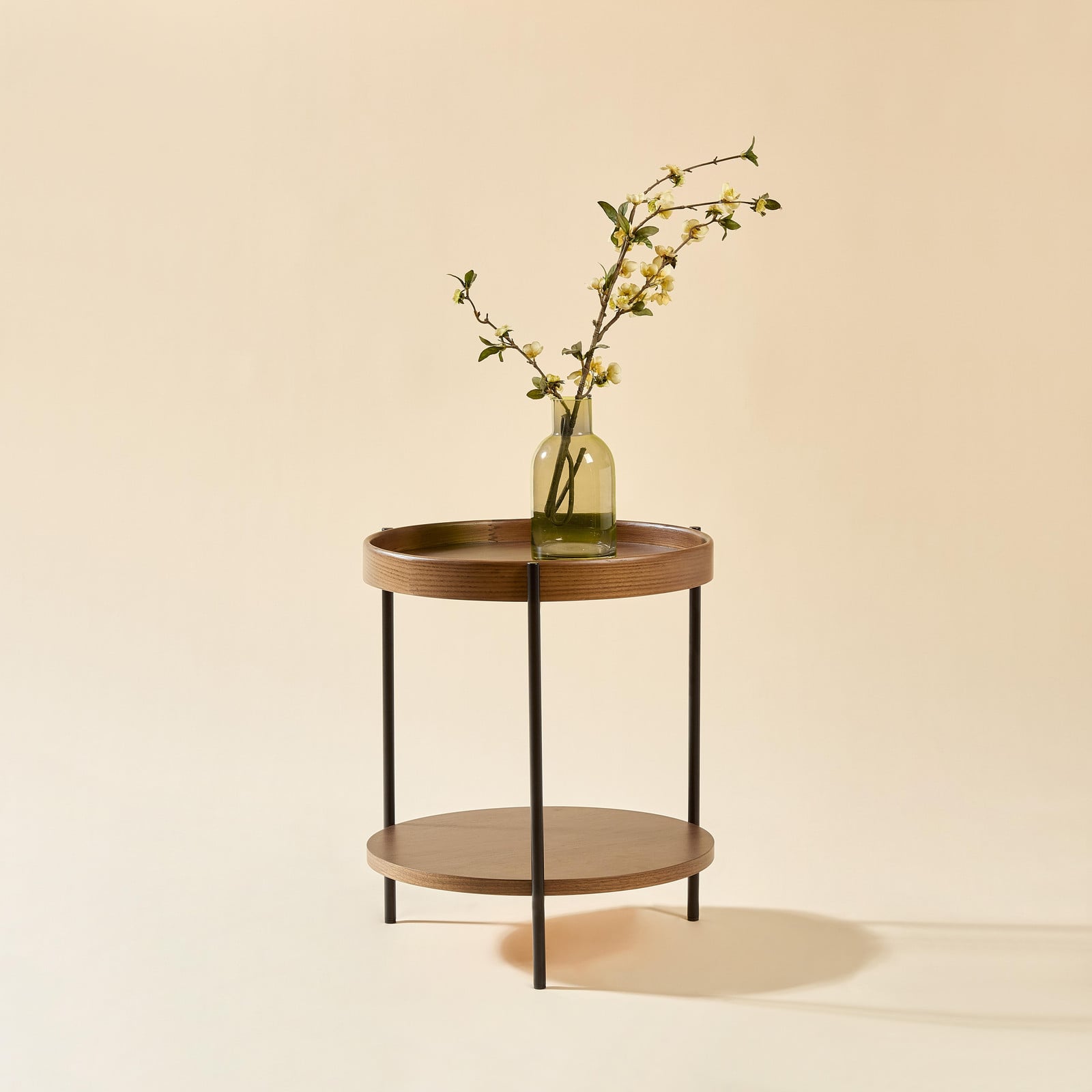 STILVORA ronde salontafel met twee niveaus en combineerbare bijzettafel