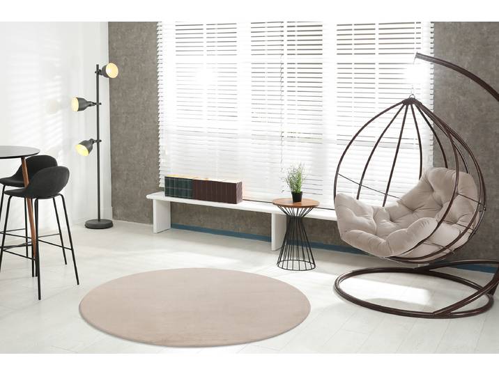 Tapis à poils longs Cross 425 120 x 120cm Beige/Crème