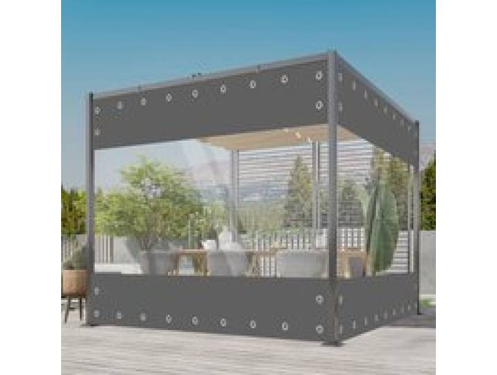 Waterdicht Transparant PVC Dekzeil Met Oogjes 0.55mm Weerbestendig Outdoor Tarp Gordijnen Regenhoes voor Pergola Veranda Tuinhuisjes