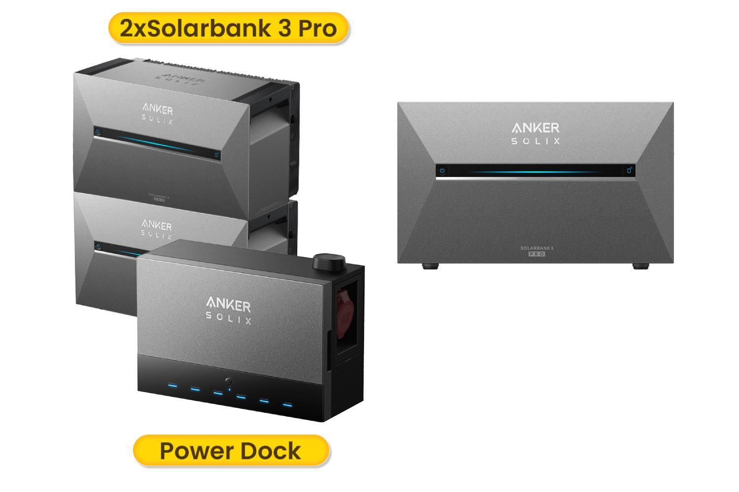 PowernessAnker SOLIX Solarbank Power Dock - Solarbank Multisystem mit Anker SOLIX Solarbank 3 E2700 Pro x3 Speicher für Balkonkraftwerk