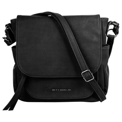 Umhängetasche BETTY BARCLAY "BETTY BARCLAY Damen", Damen, Gr. B/H/T: 23cm x 22cm x 10cm onesize, schwarz, Polyurethan (PU), unifarben, Taschen Umhängetasche