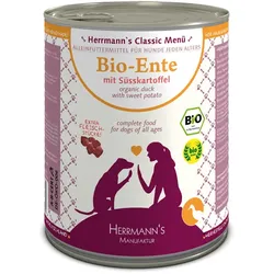 Herrmann's Classic 6x800g Dose Hundenassfutter Bio Ente mit Süßkartoffeln