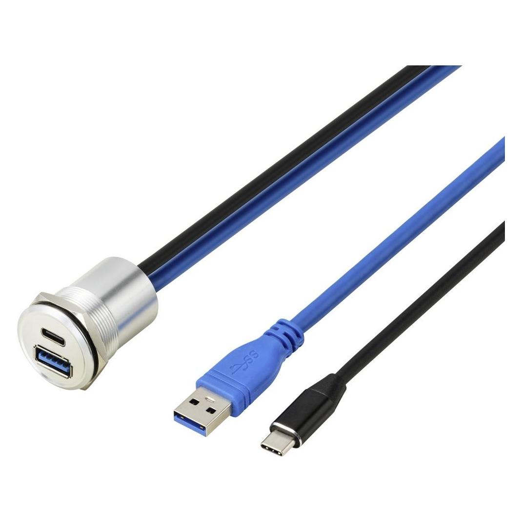 Tru Components USB 3.1 Type-C & USB 3.0 Type-A Einbaubuchse, Buchse/Stecker, 25 (TC-14378456)