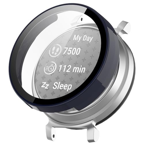 Wigento Beschermhoes voor Garmin Lily 2 met Hardglas, Donkerblauw