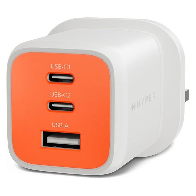Targus Hyper HyperJuice Flex 65W GaN Charger - Orange (65 W, 3 Ports) (HJ1202OGUK)