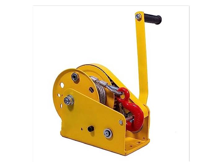 Manuelle Winde, 1200 LBS Zwei-Wege-Selbstsperrvorrichtung Kleine manuelle Winde Mini-Drahtseilwinde mit Haken Automatische Bremse Manuelle Kranhebewerkzeuge(1200LBS-5M)