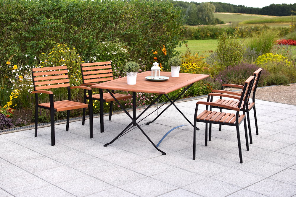 MERXXHANDELS Schlossgarten Set 5tlg 4 Sessel Tisch 160x90cm 16928792