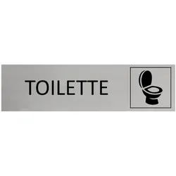 CombiCraft Aluminium Türschild Toilette neutral 165x45mm mit 3M-Tape