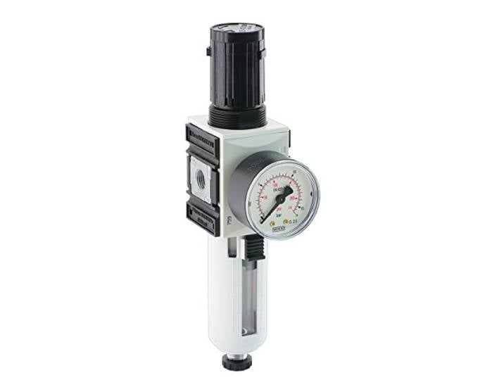 Filterregler Futura-Baureihe 1, bis 2600 l/min Wasserabscheider Druckminderer Druckluftregler (Standard/G 1/4 / 0,5-10 bar)