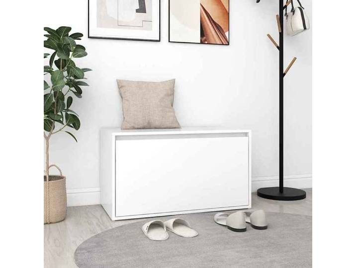Meuble Banc - HAOSHOP - Banc d'entrée 80x40x45 cm Blanc Bois d'ingénierie&01_49202