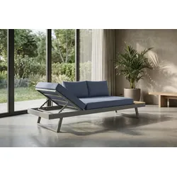 OUTFLEXX Lounge/Liege, silber, Alu/Polyester, verstellbar, hoher Liegekomfort, 230 x 80 cm