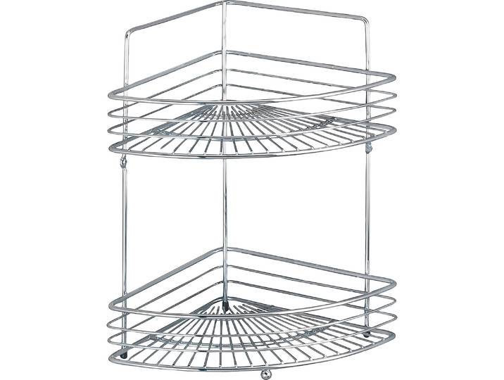 Eckregal WENKO Milano , silber (chrom), B:22cm H:37cm T:31,5cm, Stahl, Regale, Eckregal, 2 Ablageflächen