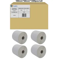 G&G 4 Etikettenrollen kompatibel zu Zebra 87000 (100 x 50mm)