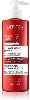 Vichy Dercos Collagen Filler 17 champô de restauração profunda antiquebra de cabelo 400 ml. Dercos Collagen Filler 17