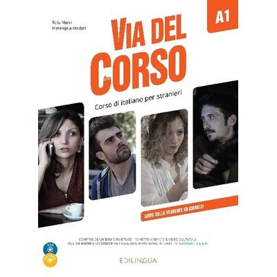 Via del Corso A1 Libro dello studente ed esercizi (+ audio e video), Taschenbuch von Pierangela Diadori,Telis Marin, Edilingua