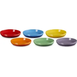 Le Creuset Rainbow Coupe Tiefe Teller 22 cm, mehrfarbig, 6 St.