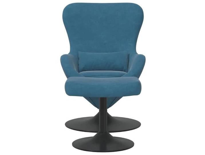 Bleu CHAISE/FAUTEUIL - SARAZYJ - 63x73x90cm - Chaise Œuf - avec Pouf Bleu 63x73x90cm Velours Hot67450463
