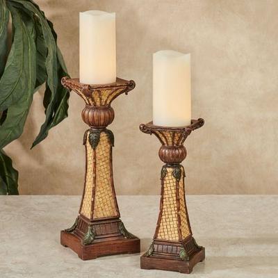 Touch of Class Bamboo Exotics Candleholders Natural Set of Two, Set of Two, Natural