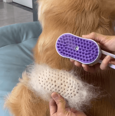 Inspire Picks Electric Pet Spray Comb For Cats & Dogs With Self Cleaning Massage Brush purple