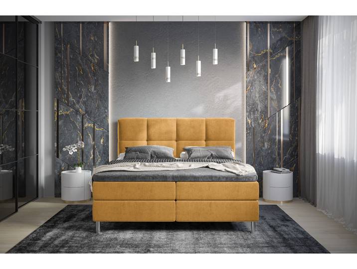 Boxbett Robanna 160 x 200cm Microfaser Valeria Gelb/Bernstein Rund