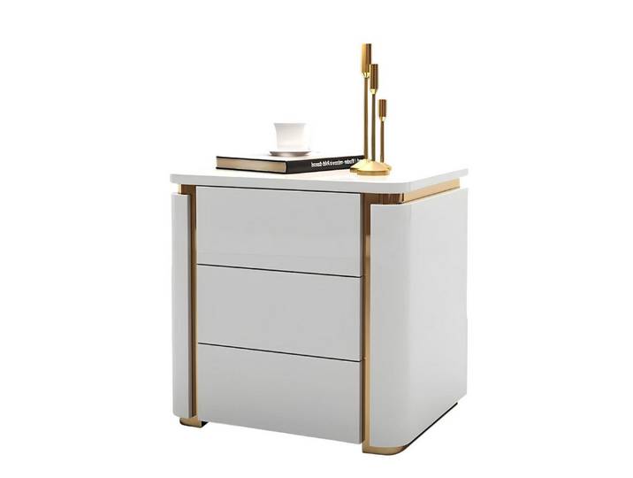 Xlmoebel Nachttisch Glänzende Metall-Konsole im modernen Design für eleganten Stil (1-St., Nachttisch), Hergestellt in Europa