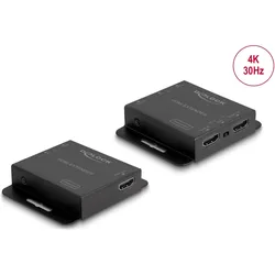 Delock HDMI Extender Set über Cat.6 Kabel 4K 30 Hz, KVM Switch, Schwarz