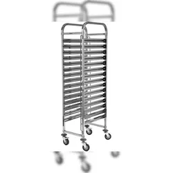 TRIZERATOP Transportwagen für Behälter GN 1/1 x15 / GN 1/2 x30 380x550x1700mm Edelstahl
