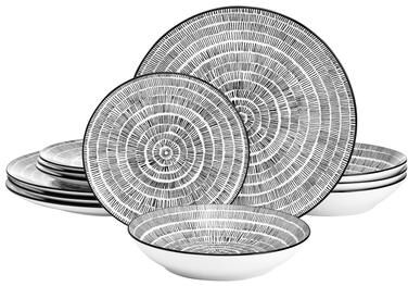 Pfaltzgraff Sketch Serenade 12-Piece Dinnerware Set, Service for 4
